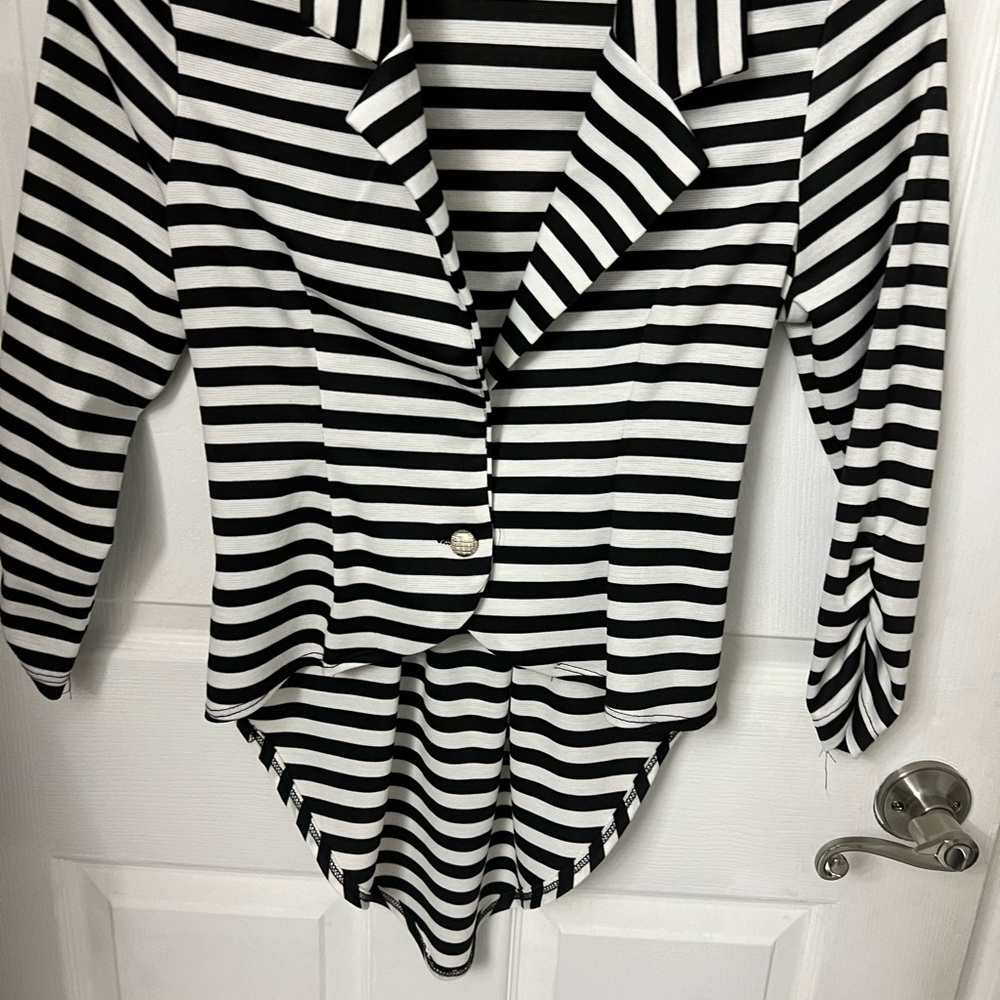 Black and white blazer